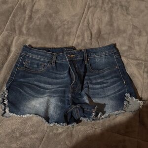 Vigoss Distressed Dark Blue Jean Shorts